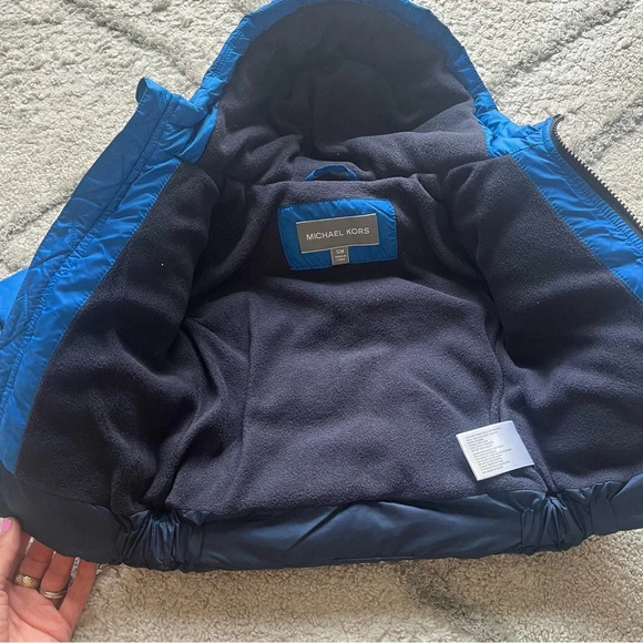 Michael Kors Color block Blue puffer coat winter Jacket size 12 months - Picture 4 of 6